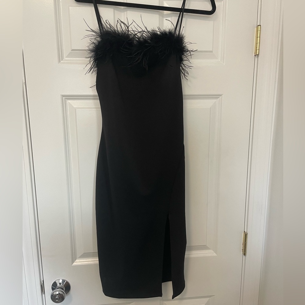 Black dress with fray on top